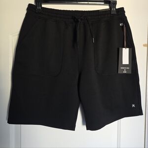 Men's Kenneth Cole Shorts Large 2 Black Tech Jogger Scuba Shorts